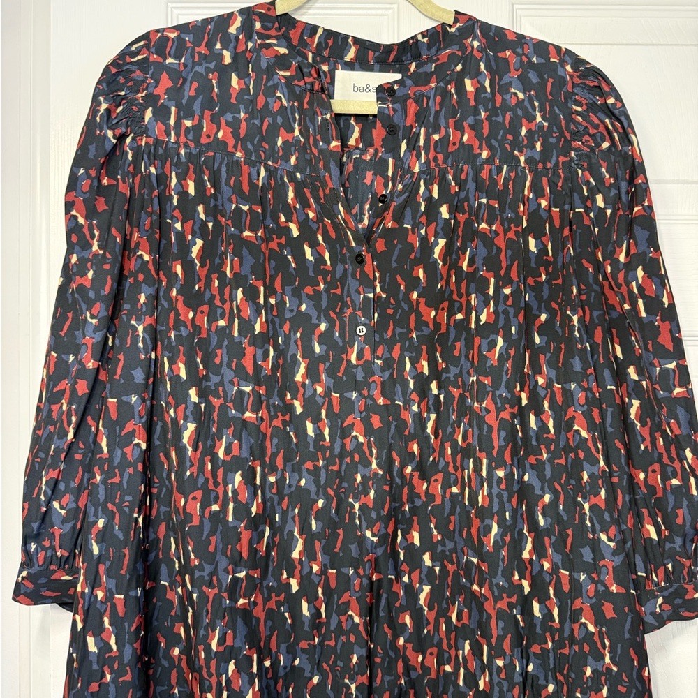 Ba&sh  Abstract Blue and Red Blouse